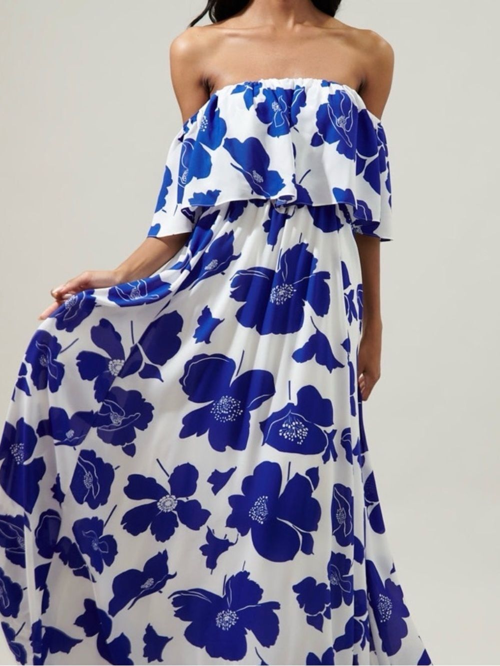 NEW Sugarlips Floral Maxi Off Shoulder Dress Sz S Boho Coastal Granddaughter - Picture 2 of 13